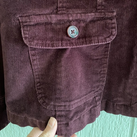 Y2K St. John’s Bay Women Dark Maroon Corduroy Ribbed Collared Buttoned Jacket 2X - Picture 4 of 10